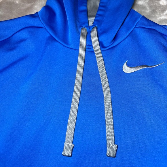 Nike Mens Size Small Therma-FIT Hoodie Blue Gray Pullover Swoosh Athletic Active - Picture 7 of 15